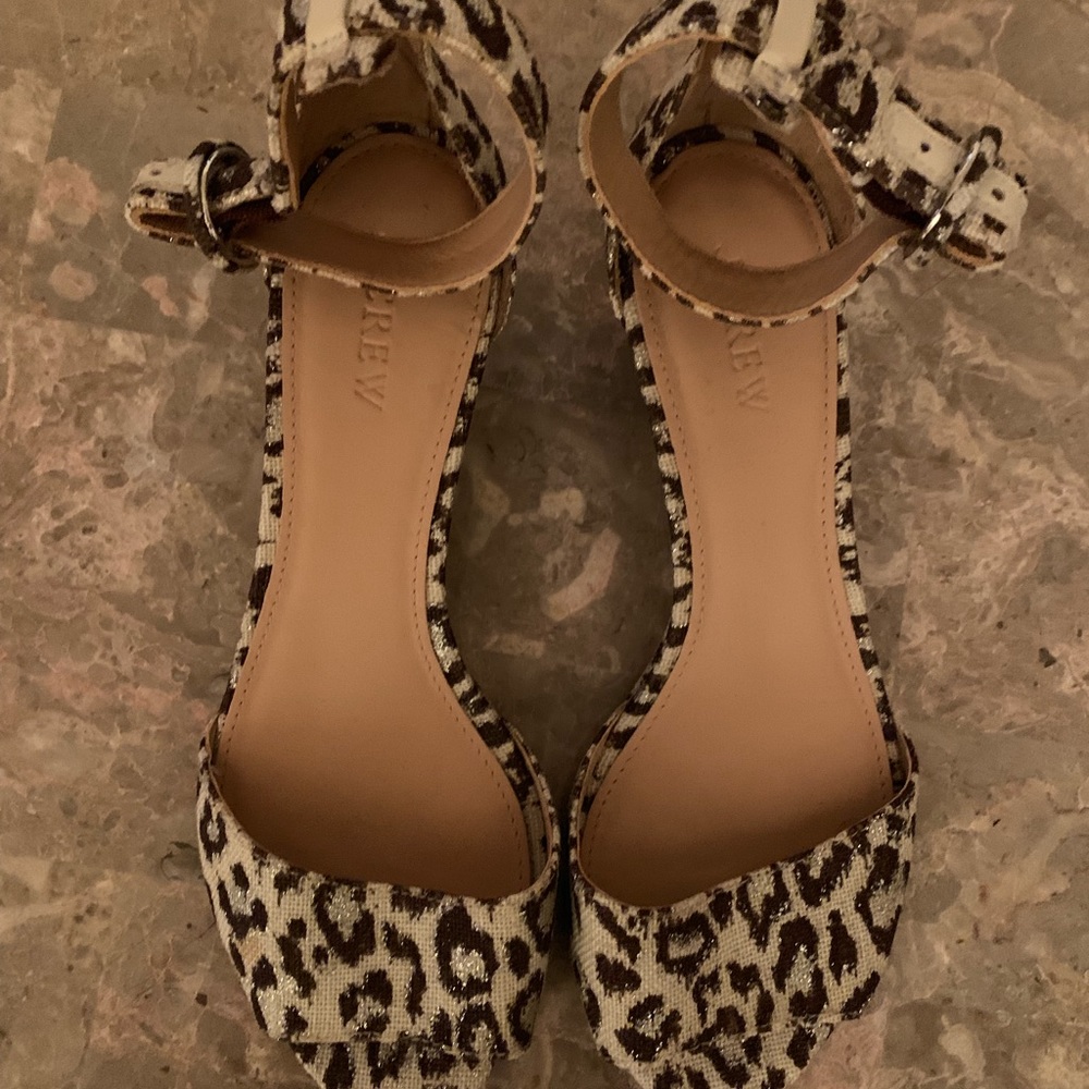 J Crew leopard sandals